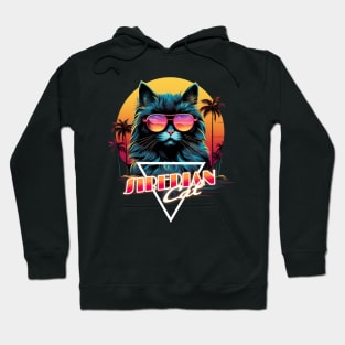 Retro Wave Siberian Cat Miami Shirt Hoodie